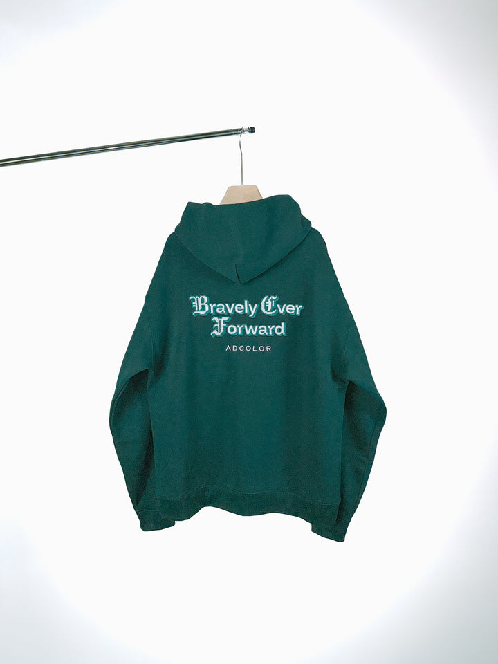 CTRL ALT LIFT EMBROIDERED HOODIE - FOREST GREEN