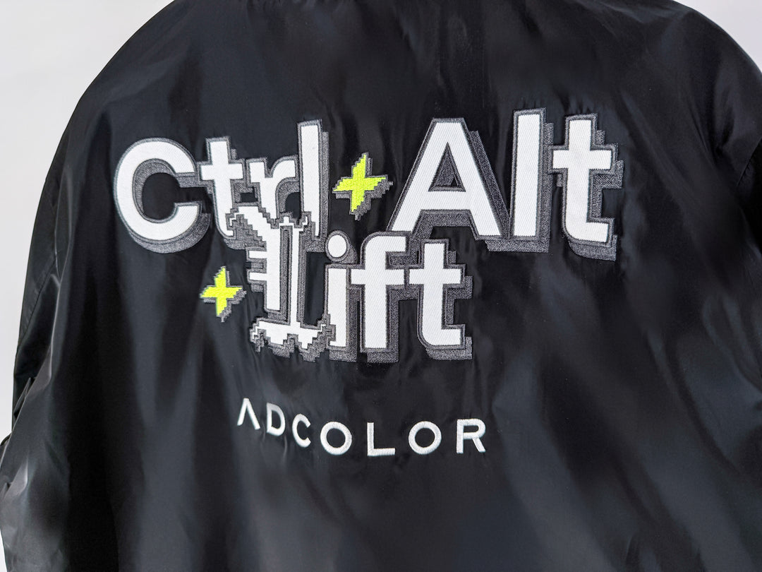 CTRL ALT LIFT BOMBER JACKET - BLACK