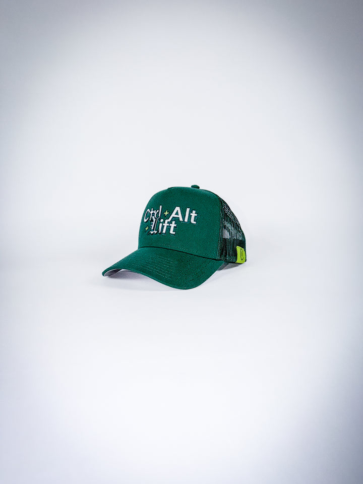 CTRL ALT LIFT TRUCKER HAT - FOREST GREEM