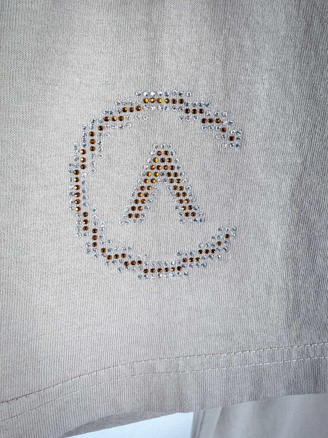 LIFTED RHINESTONE T-SHIRT - OATMEAL