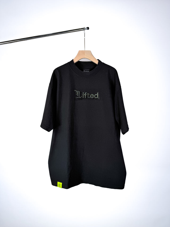 LIFTED RHINESTONE T-SHIRT - BLACK