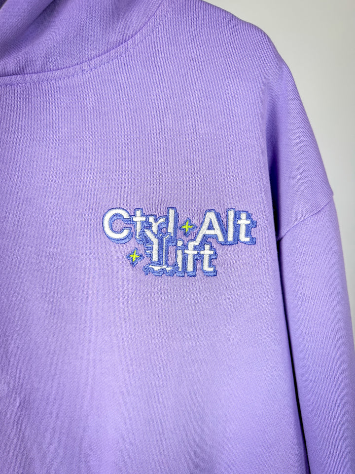 CTRL ALT LIFT EMBROIDERED HOODIE - PURPLE